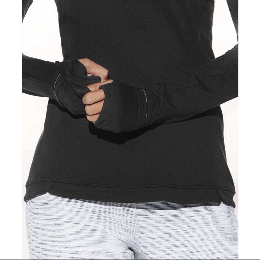🆕 Lulul  Runderful Long Sleeve Sz 10 Black Thumbholes Cuffins - Picture 8 of 11